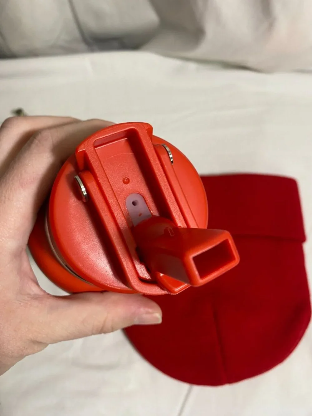 FLWR PWR Red Beanie & Matching Insulated Water Bottle Set Stay Hydrated